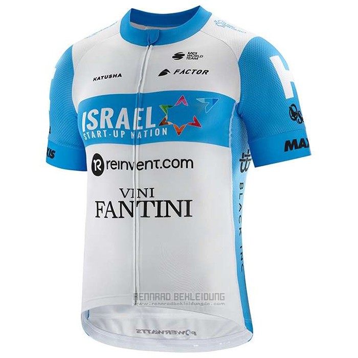 2020 Fahrradbekleidung Israel Cycling Academy Hellblau Wei Trikot Kurzarm und Tragerhose - zum Schließen ins Bild klicken